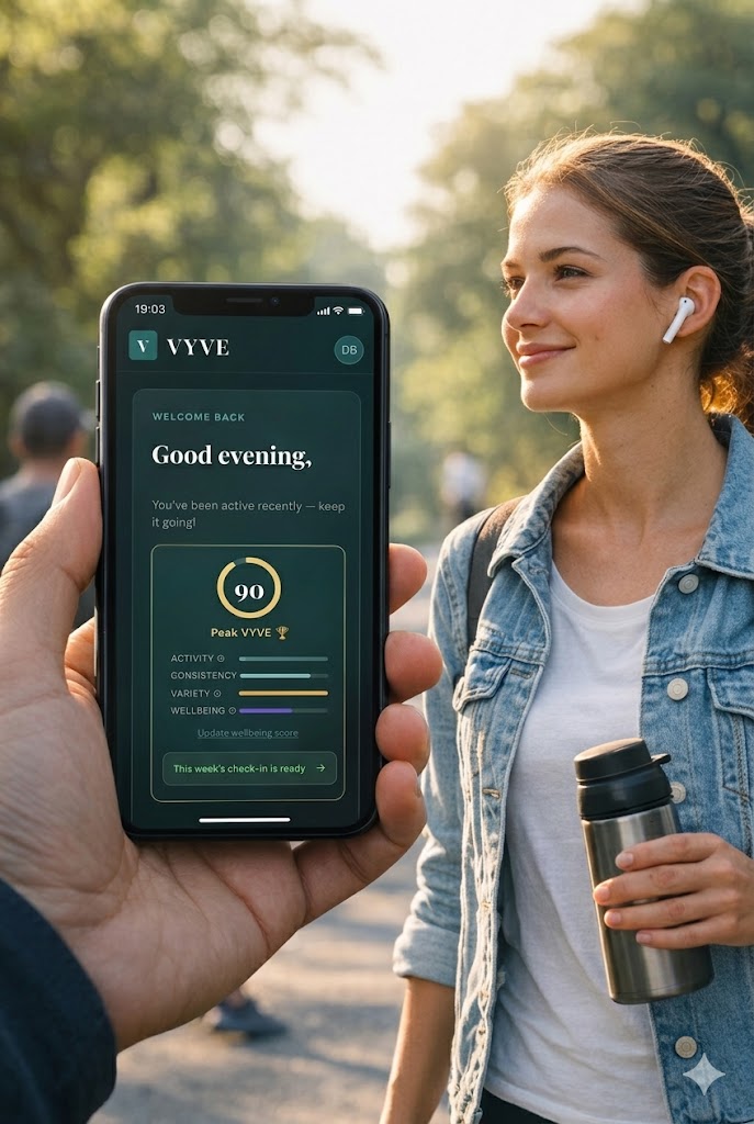 Woman using the VYVE platform
